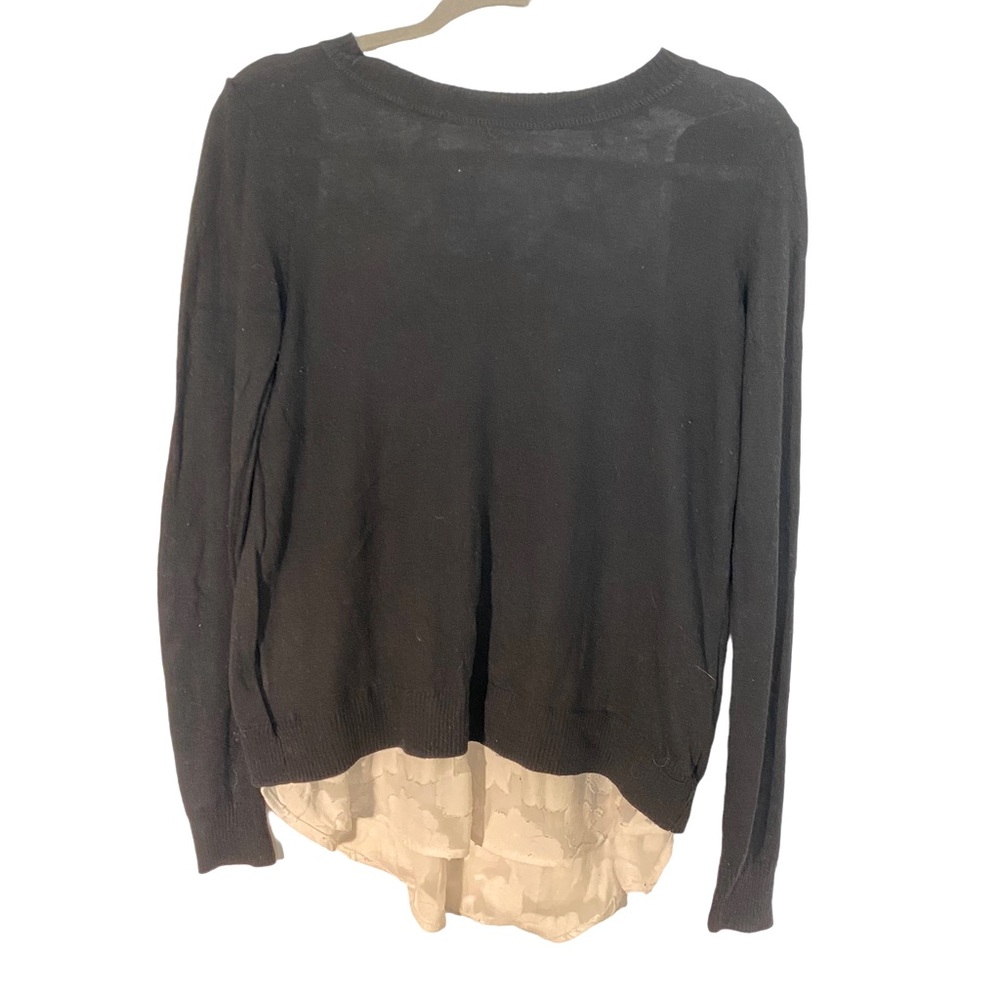 Dalia Black Sweater with White Floral Layer